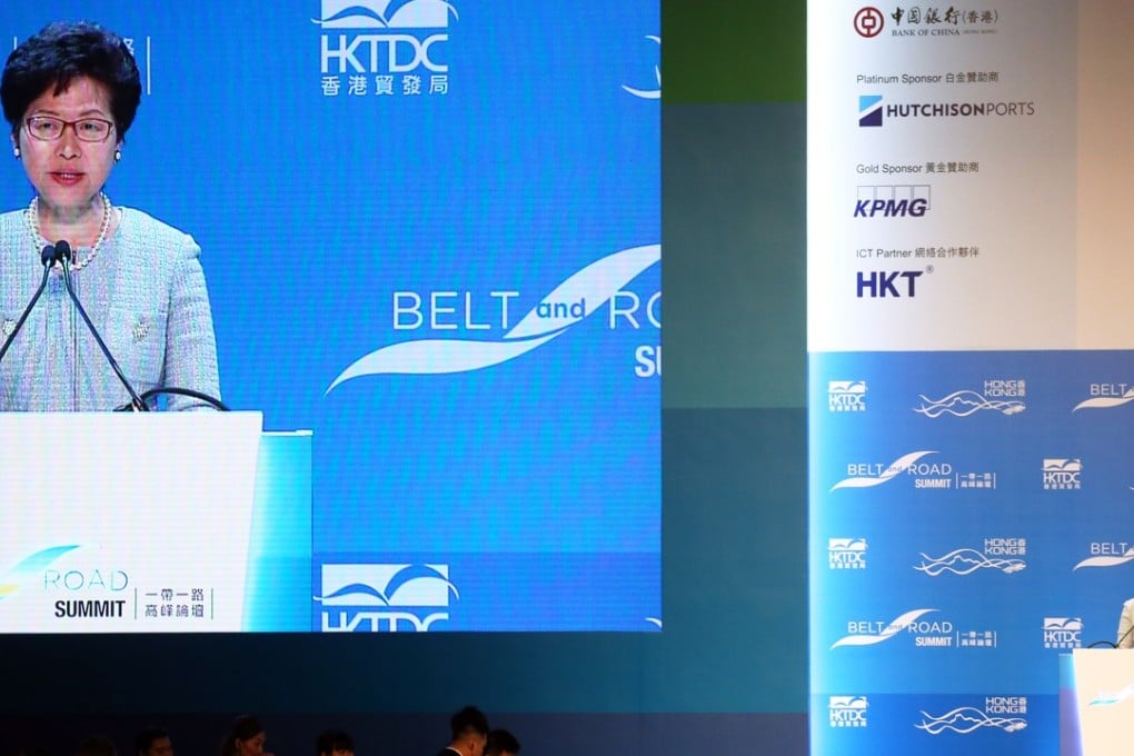 Hong Kong chief executive Carrie Lam at the Belt and Road Summit. Photo: David Wong