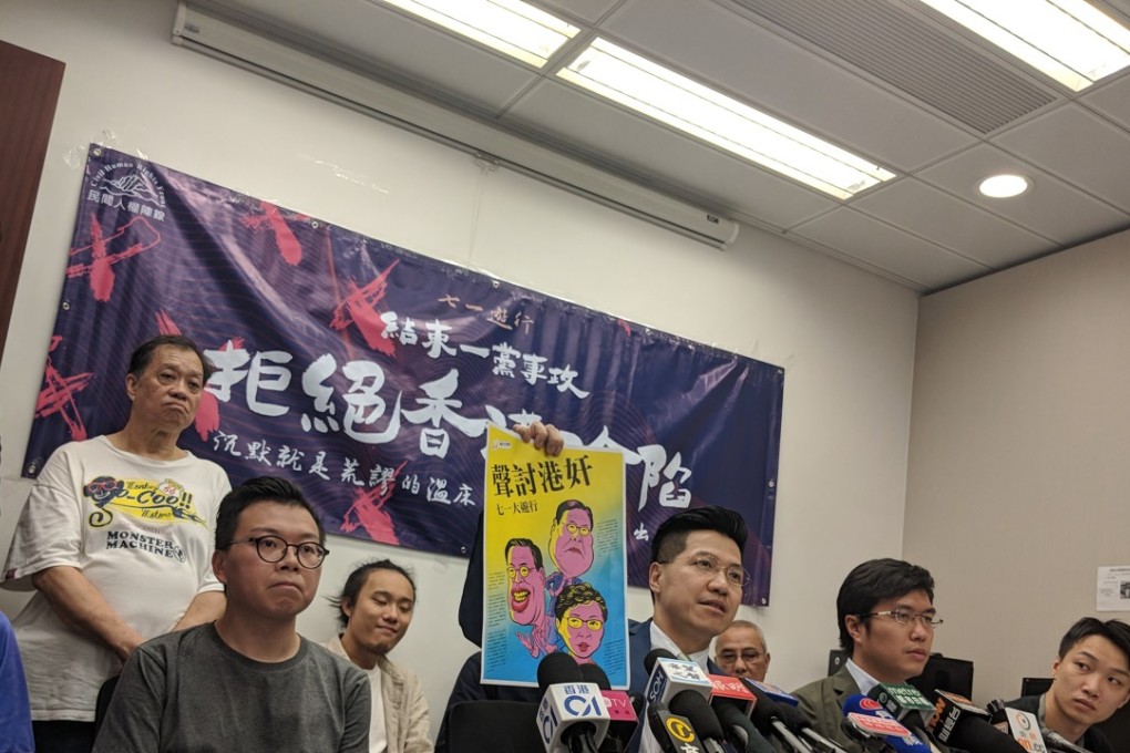 At least 10 groups will join the July 1 march from outside the designated starting point in Victoria Park. Photo: Sum Lok-kei
