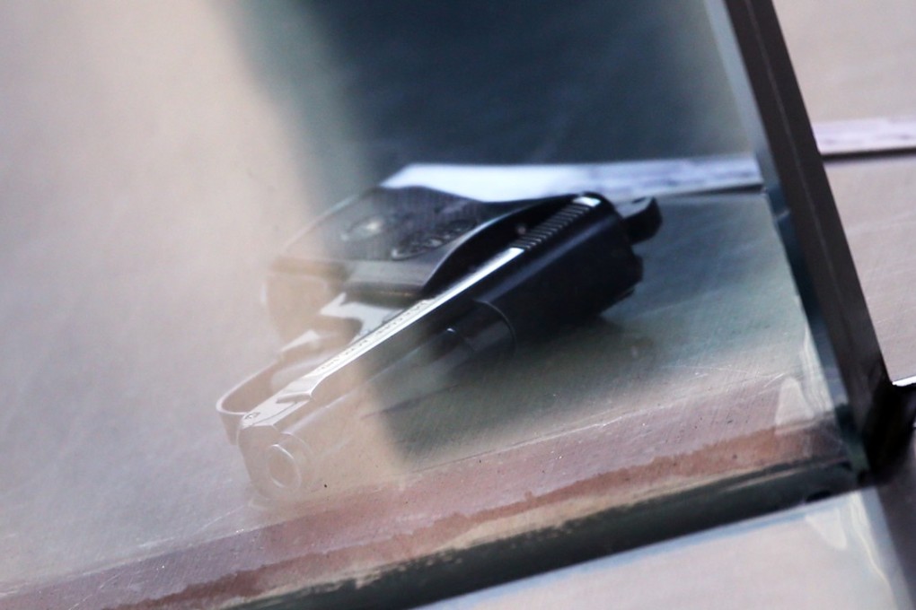 The suspected handgun fired during a family meeting in Quarry Bay Park. Photo: Dickson Lee/SCMP