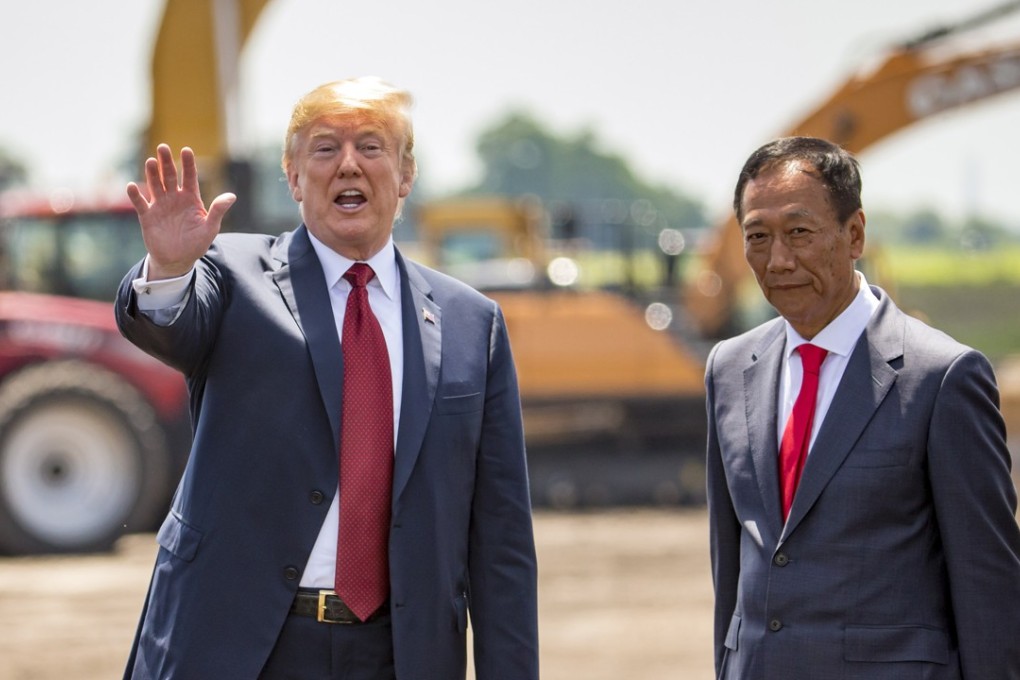 US President Donald Trump and Foxconn chairman Terry Gou at a groundbreaking for the Foxconn plant on Thursday in Wisconsin. Photo: Chicago Tribune/TNS