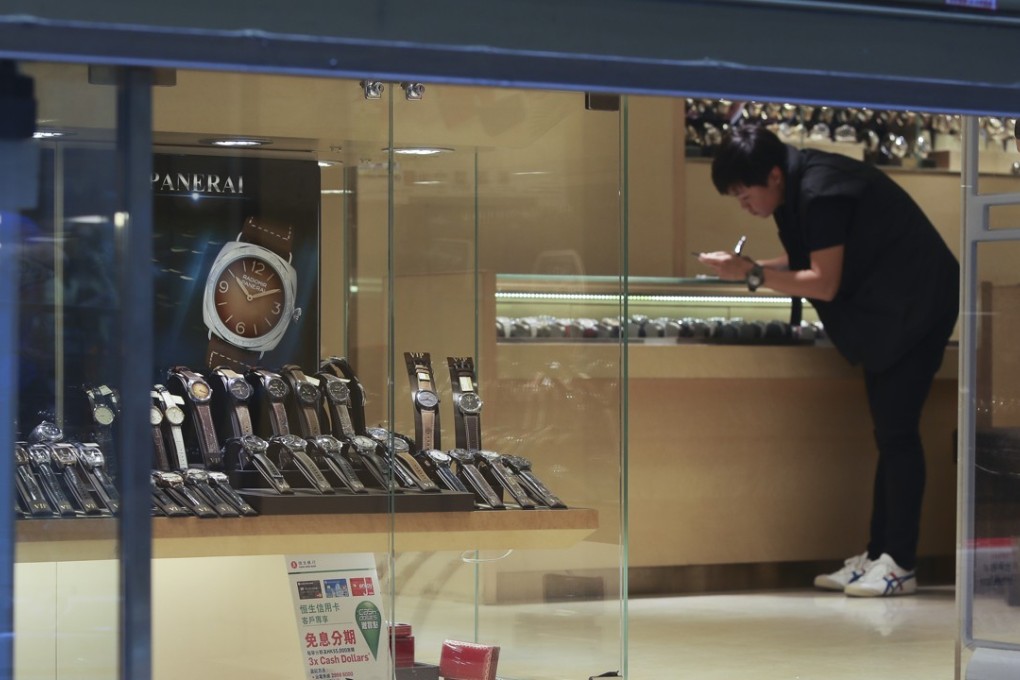 Police are searching for three men who stole HK$10 million worth of luxury watches from a Hong Kong store in a daring daylight raid on Sunday morning. Photo: Sam Tsang