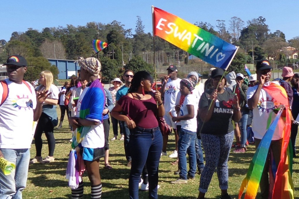 About 500 people turned up Saturday for the historic march in Mbabane. Photo: AFP