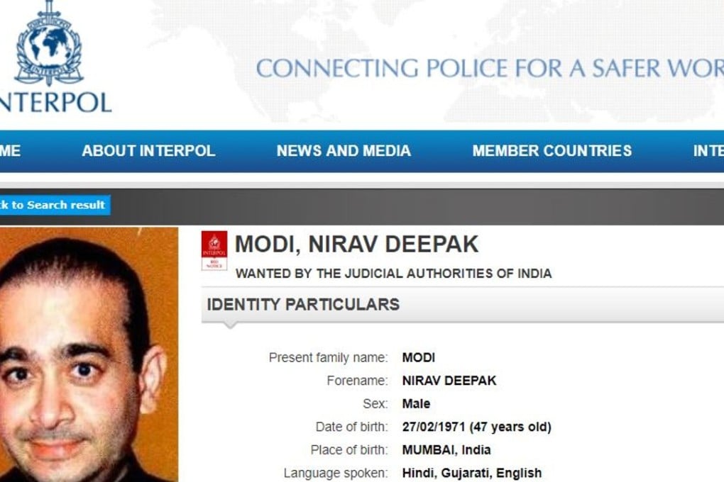 India's federal police last month asked Interpol to issue a red notice to locate Nirav Modi, who has been charged in relation to India’s biggest banking fraud.