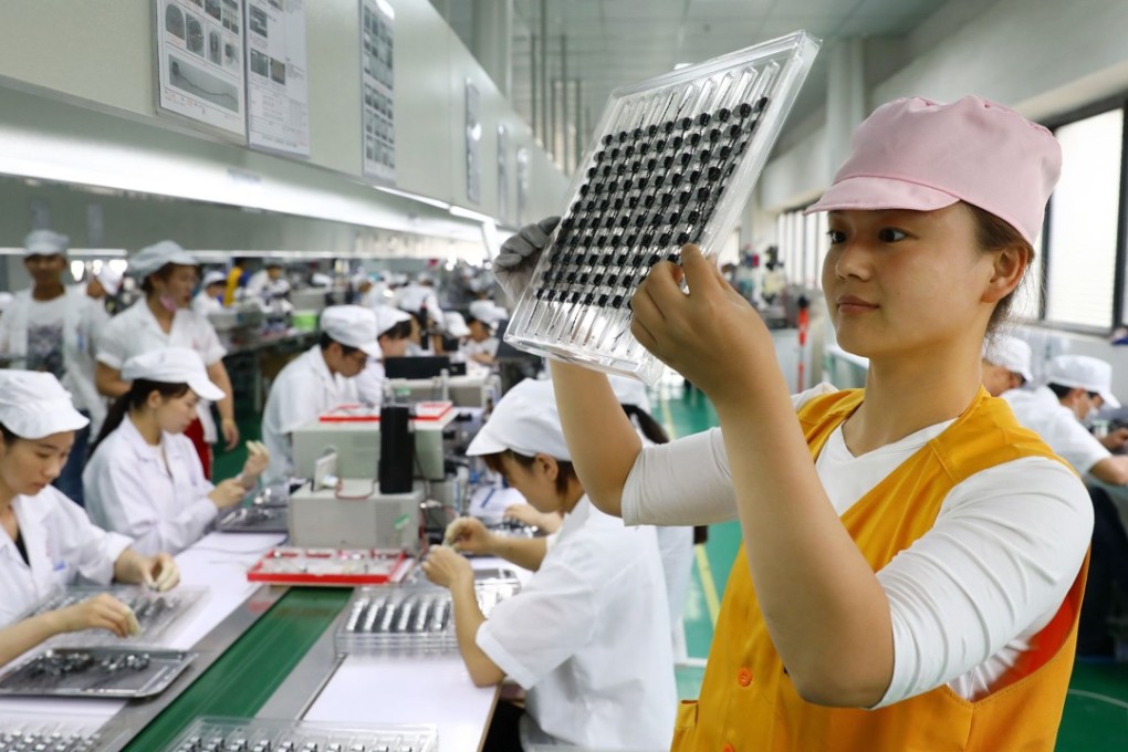 China’s exports of electronics and mechanical products to the US grew 8 per cent year on year in the first half, accounting for 62.6 per cent of the total shipments. Photo: AFP