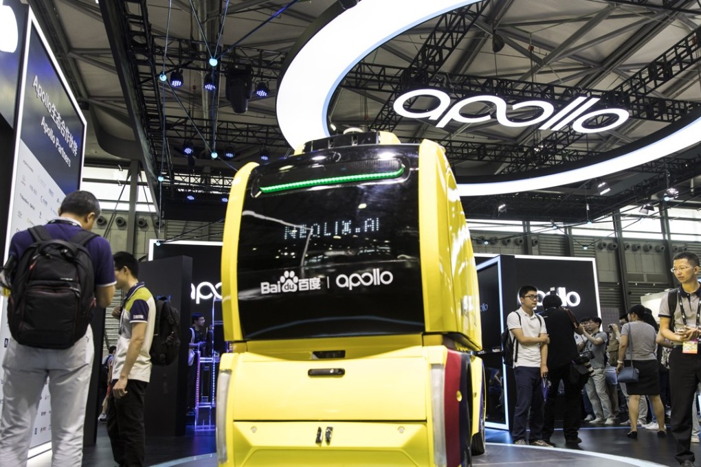 A vehicle operating on Baidu’s Apollo autonomous driving system. Photo: Bloomberg