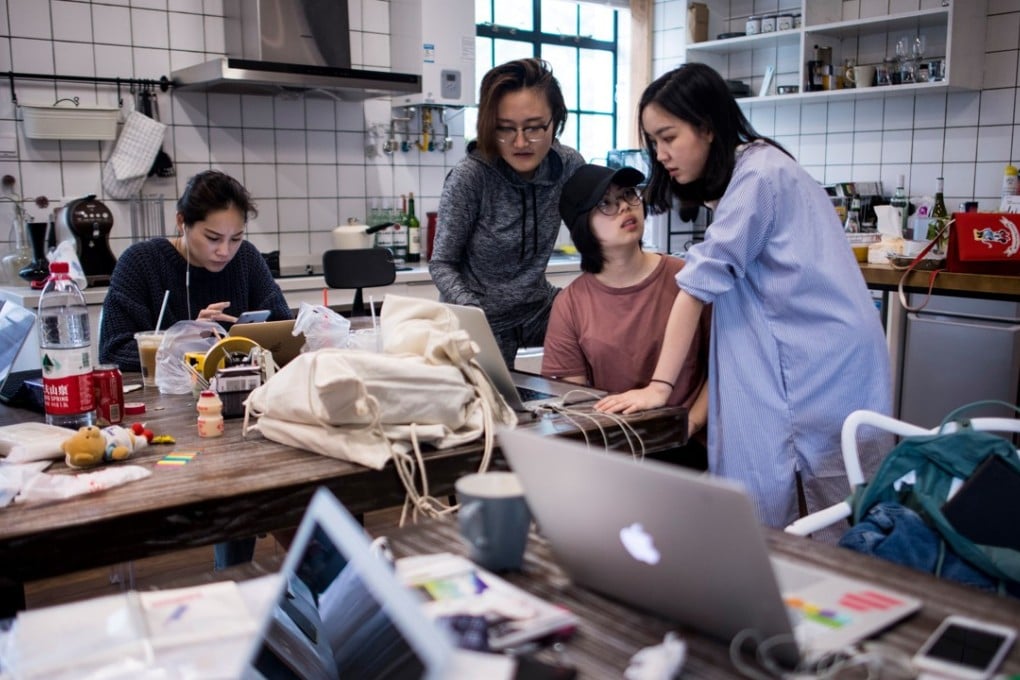 Employees of the e-commerce startup ‘gogoand’ working on their website in Shanghai. Start-ups in China accounted for 47 per cent of the world’s venture capital funding in the three months ended June, compared with a combined 35 per cent for the US and Canada, according to a report by Crunchbase. Photo: AFP