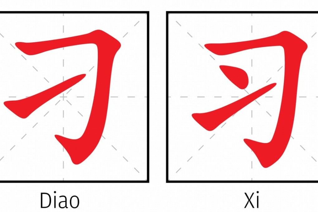 The characters for Diao and Xi are very similar. Photo: Handout