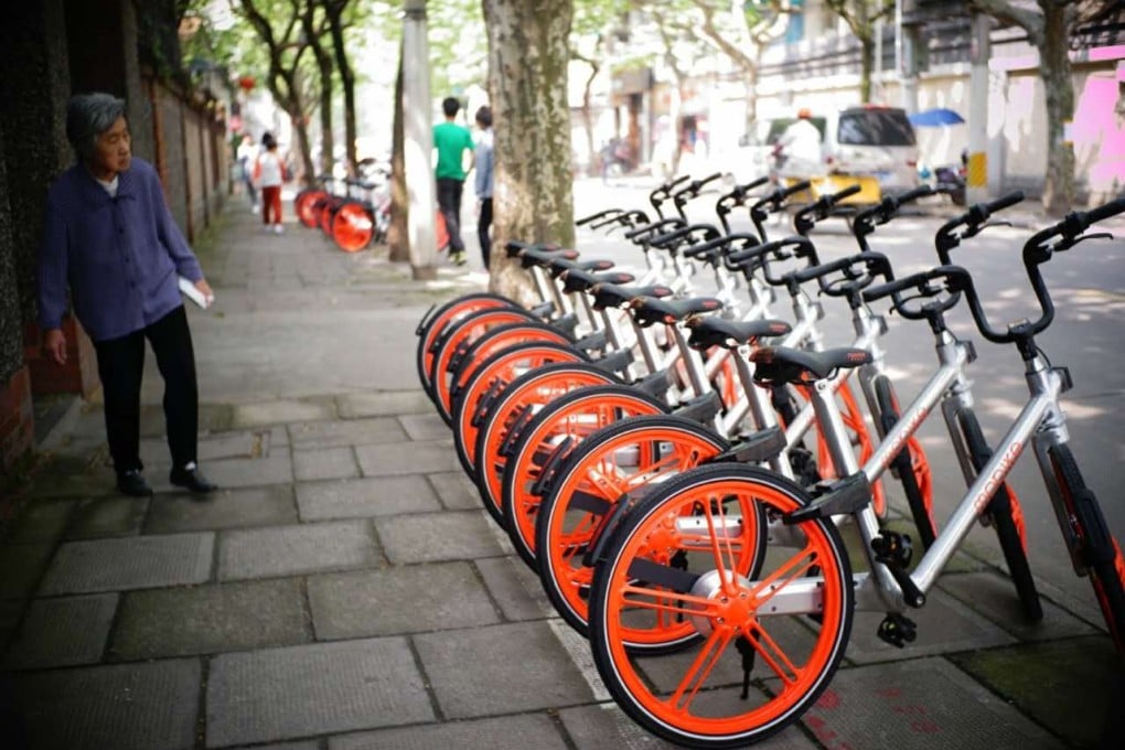 A sea of Mobikes in Beijing. Photo: Handout