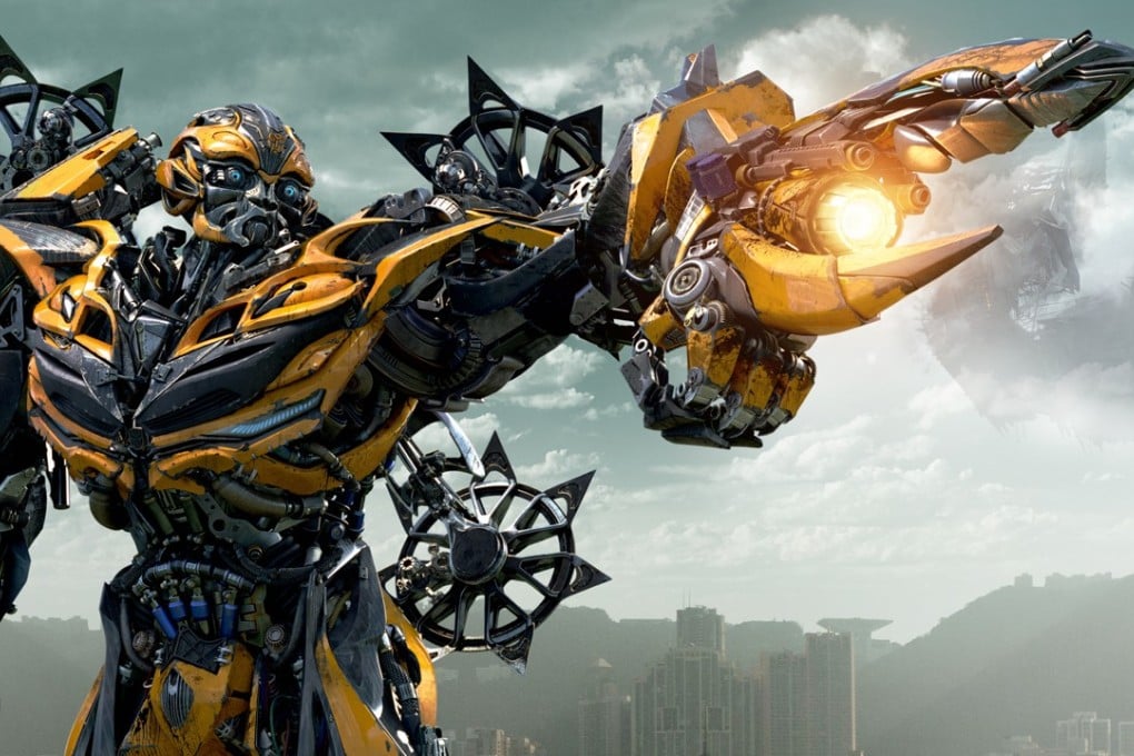 Bumblebee in a scene from Transformers: Age of Extinction set in Hong Kong.