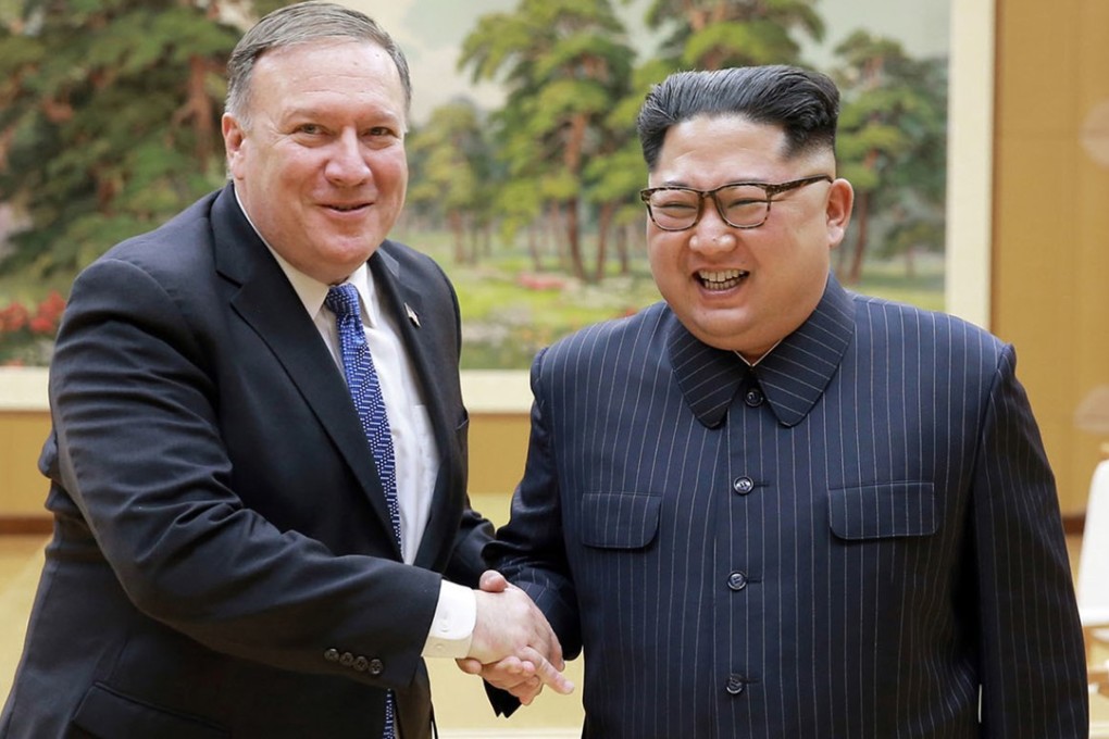 US Secretary of State Mike Pompeo with North Korean leader Kim Jong-un. Photo: AP