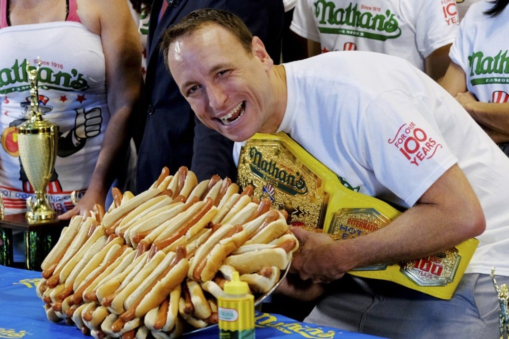 Joey Chestnut ate 74 hot dogs and buns this year at Nathan's Hot Dog Eating Contest in New York. Photo: AP