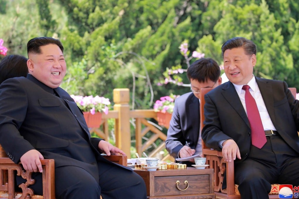 North Korean leader Kim Jong-un (left) has visited China three times this year to meet Chinese President Xi Jinping. Photo: AP