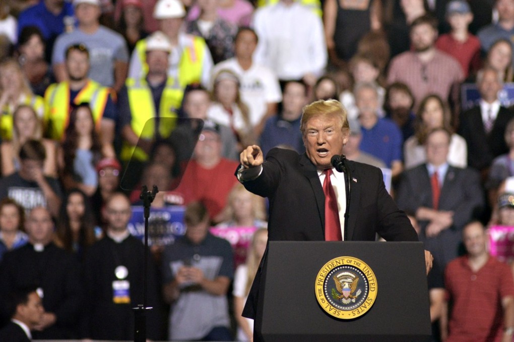 US President Donald Trump at a rally in Great Falls, Montana on Thursday, July 5, 2018. Photo: Bloomberg