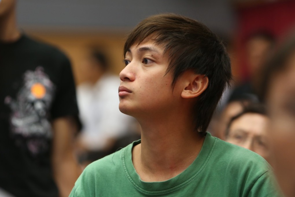 Ng Cheuk-hang was accused of pushing over the security guard at a public forum. Photo: Xiaomei Chen