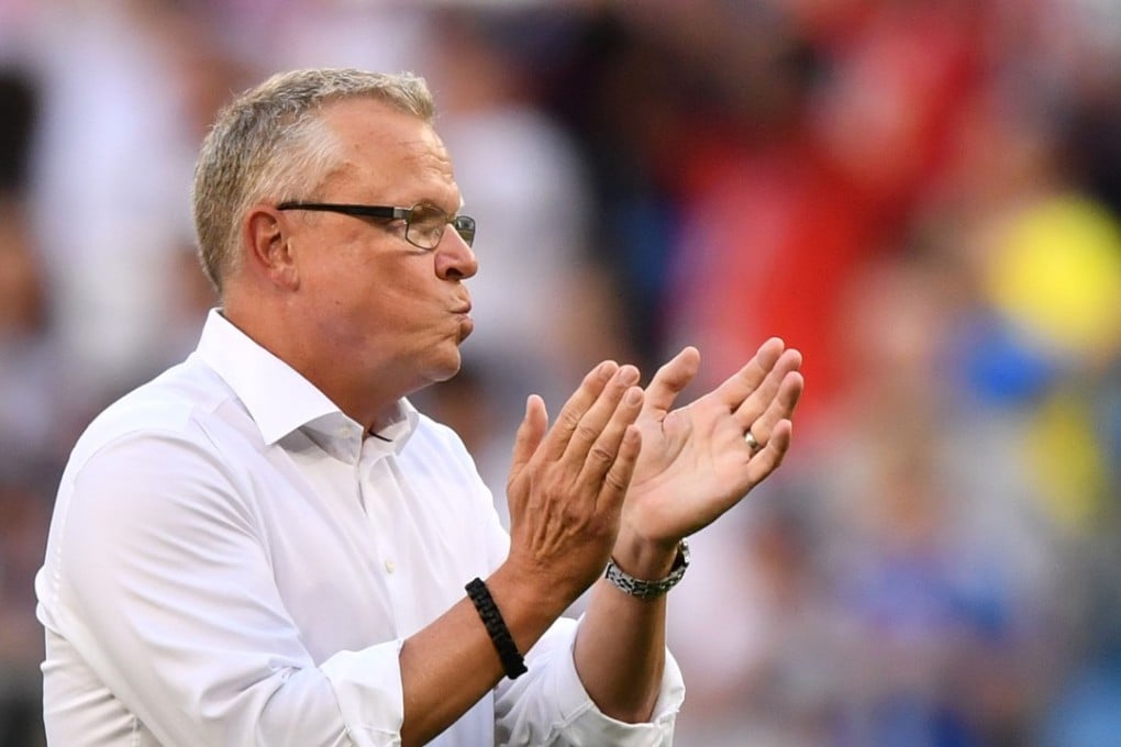 Sweden's coach Janne Andersson applauds after England's victory. Photo: AFP