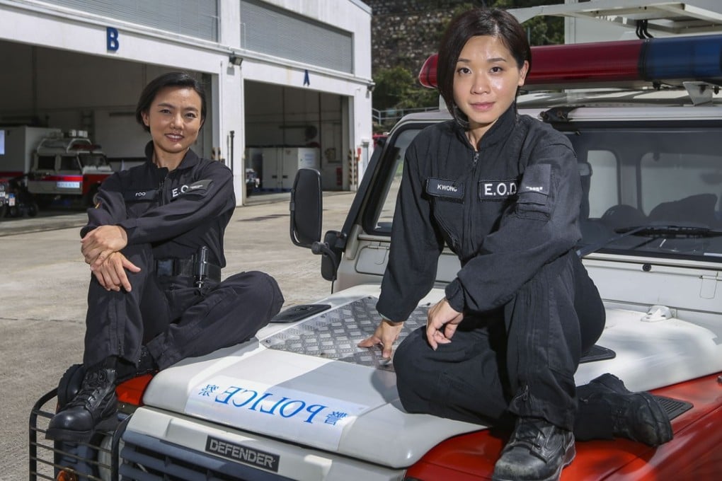 Bomb disposal officers Suzette Foo Yat-ting (left) and Nicole Kwong Ling-fung at the depot in Tai Tam. Photo: Xiaomei Chen
