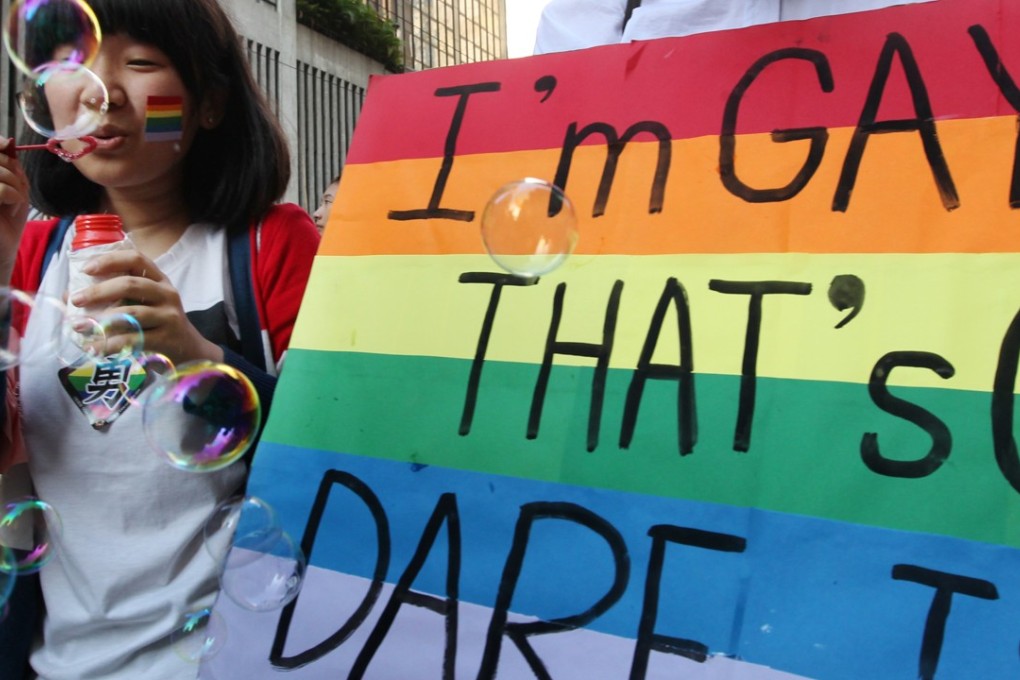 A marcher at Hong Kong Pride Parade in November 2012, which was organised around the theme “Dare To Love”. A number of court rulings in recent months have brought the issue of LGBT rights into focus. Photo: Nora Tam