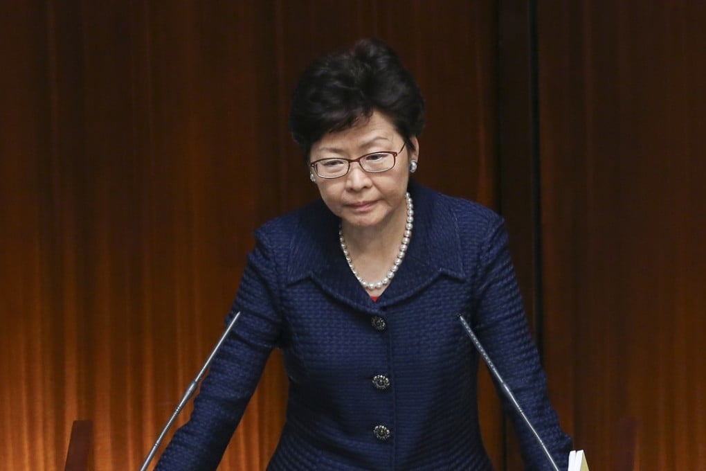 Chief Executive Carrie Lam Cheng Yuet-ngor, speaking at a question and answer session at Legislative Council, Tamar. 04JUL18 SCMP / Dickson Lee