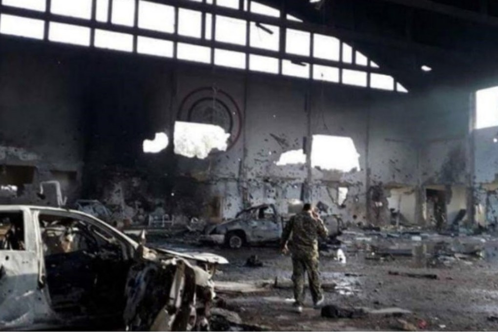 The aftermath of an April 2018 attack on the Syrian T-4 airbase in Homs, that was blamed on Israel. The photos were published on social media by Iran's Tasnim News agency. Photos: Tasnim News