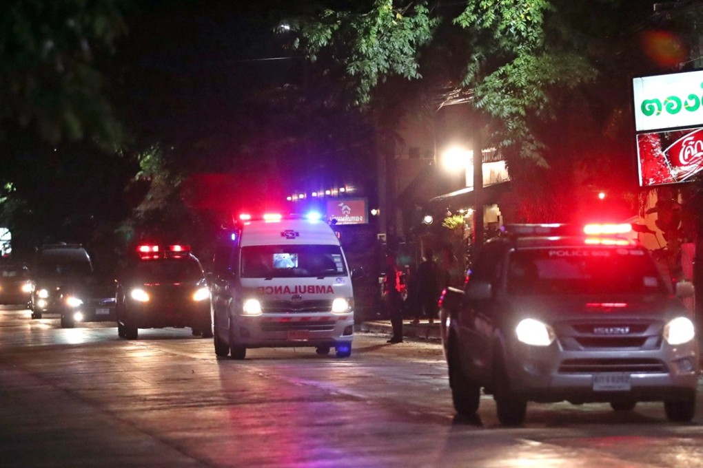 A convoy of ambulances transport children to hospital in Chiang Rai after they have been rescued from Tham Luang cave on July 8, 2018. Photo: EPA