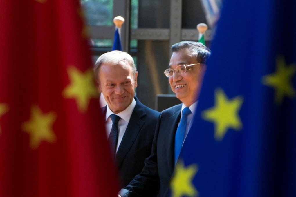 The European Chamber says China must create reciprocity in investment relations to de-escalate the tensions with its trading partners. Pictured: European Council President Donald Tusk and China’s premier, Li Keqiang, at an EU-China Summit in Brussels last year. Photo: Reuters