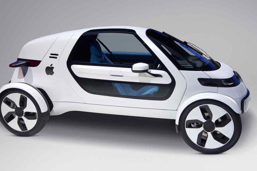 An unauthorised mock-up of an Apple driverless car concept vehicle. Photo: Mac Rumours
