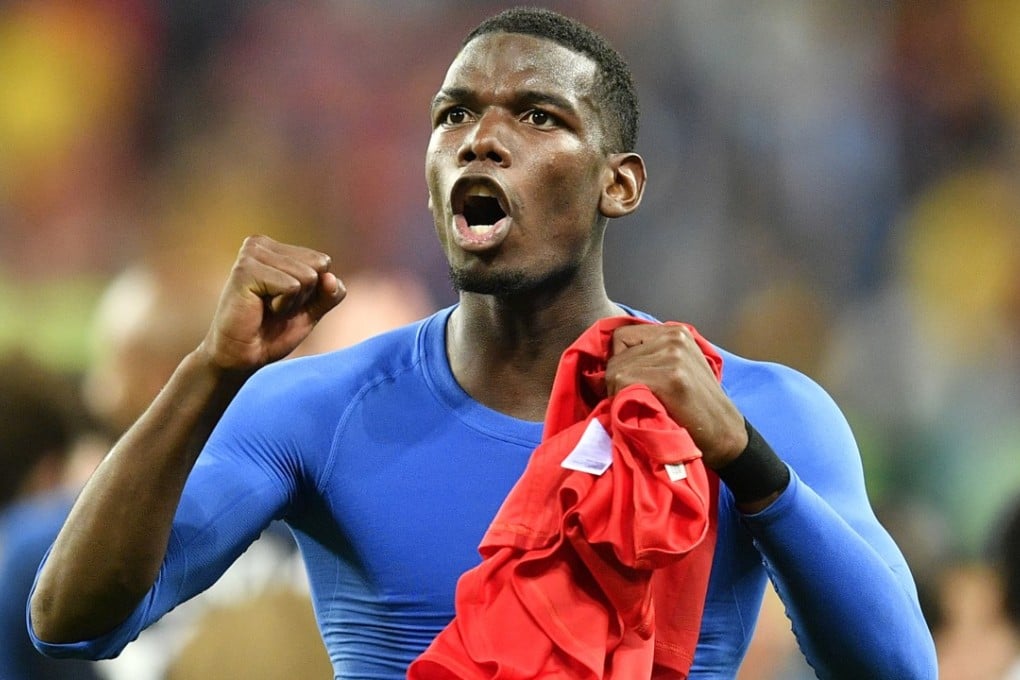 France’s Paul Pogba celebrates after his team progressed to the World Cup final. Photo: AP