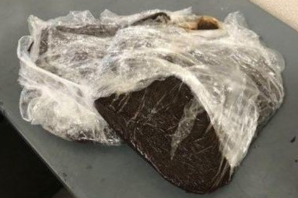 Opium paste found taped to a suspected smuggler, near Salton City, California. Photo: US Customs and Border Protection via AP