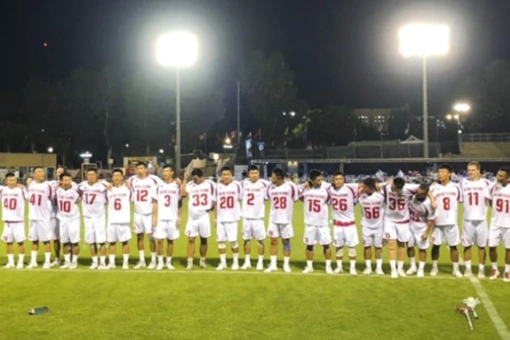 The Hong Kong men's lacrosse team after beating Luxembourg in the opening game of the world championships in Israel. Photo: SCMP
