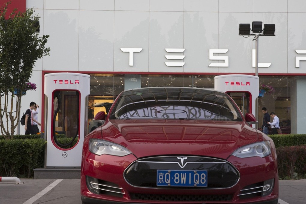 A Tesla showroom in Beijing. The company’s wholly owned plant will be the largest overseas investment ever received by Shanghai. Photo: AP