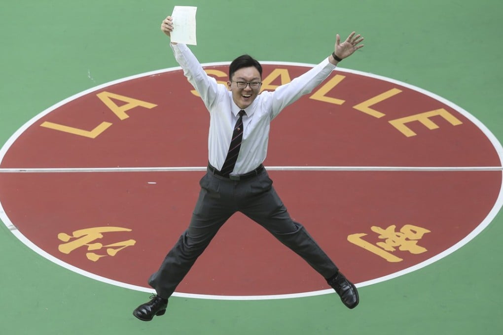 Thomas Wong Tsz-hang of La Salle College in Hong Kong attained the highest level of 5** in eight subjects. Photo: K.Y. Cheng