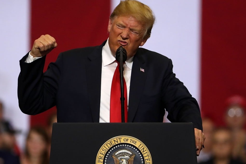 US President Donald Trump speaks to supporters during a “Make America Great Again” rally in North Dakota on June 27. Photo: AFP