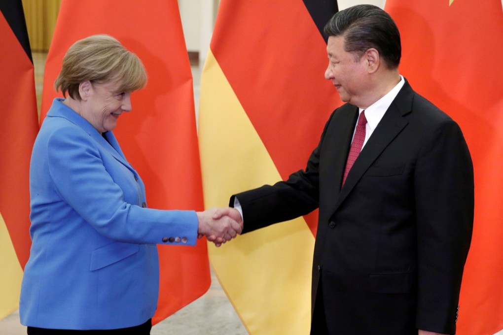 China's President Xi Jinping meets German Chancellor Angela Merkel at the Great Hall of the People in Beijing, China. Photo: Reuters
