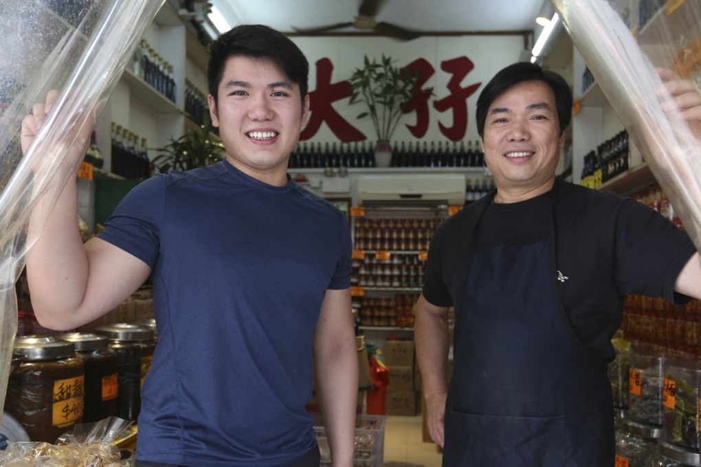 Brian Chau (left) and his father, Chau Wing-cheong, of Tai Ma Sauce in Kwun Tong. Pictures: Xiaomei Chen