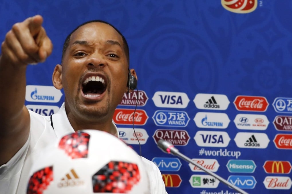 Actor Will Smith at the World Cup closing ceremony press conference in Moscow. Photo: EPA