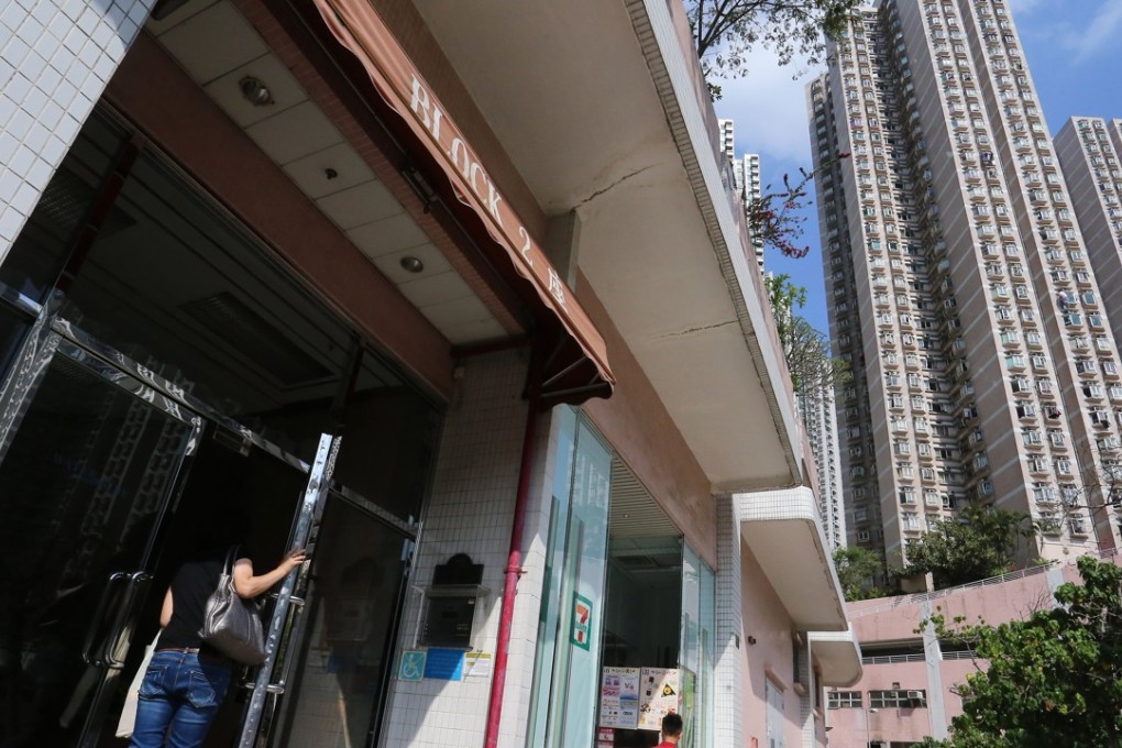 Waterside Plaza on Wing Shun Street, in Tsuen Wan, where the lift failed to stop and crashed into the top floor of the 46-storey residential block. Photo: Dickson Lee
