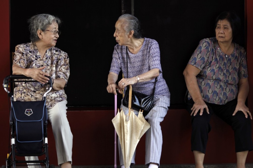 Elderly women sit and chat in Tokyo. Photo: AP