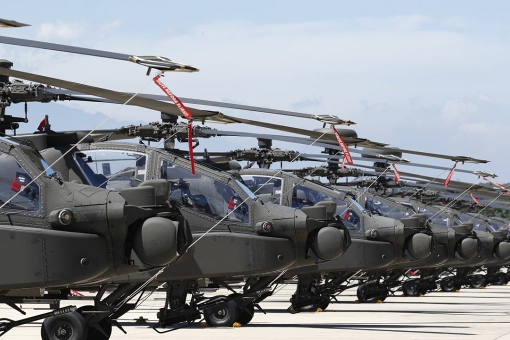 Taiwan’s AH-64E Apache attack helicopters will be stationed at the Longtan Air Base in Taoyuan, in northern Taiwan. Photo: EPA-EFE