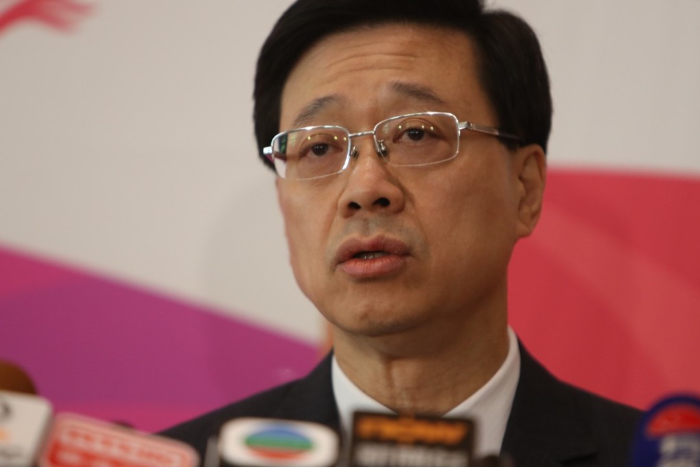 Hong Kong security chief John Lee speaks to the press on the proposed ban of the Hong Kong National Party. Photo: Winson Wong