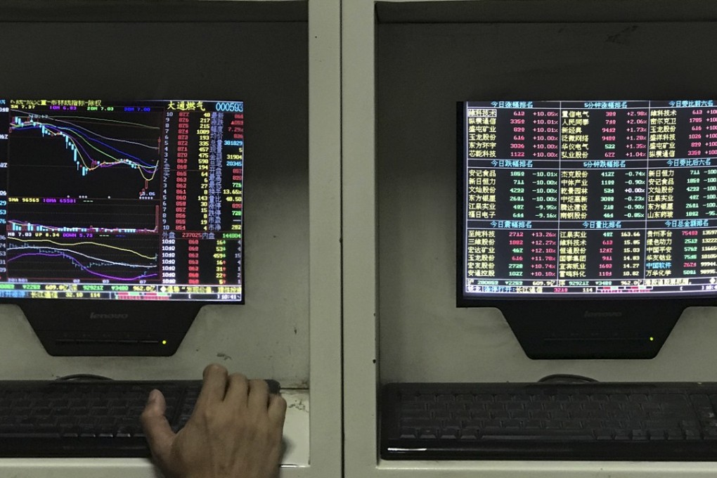 A brokerage house in Beijing. China’s benchmark Shanghai Composite Index has dropped by 16 per cent this year. Photo: AP