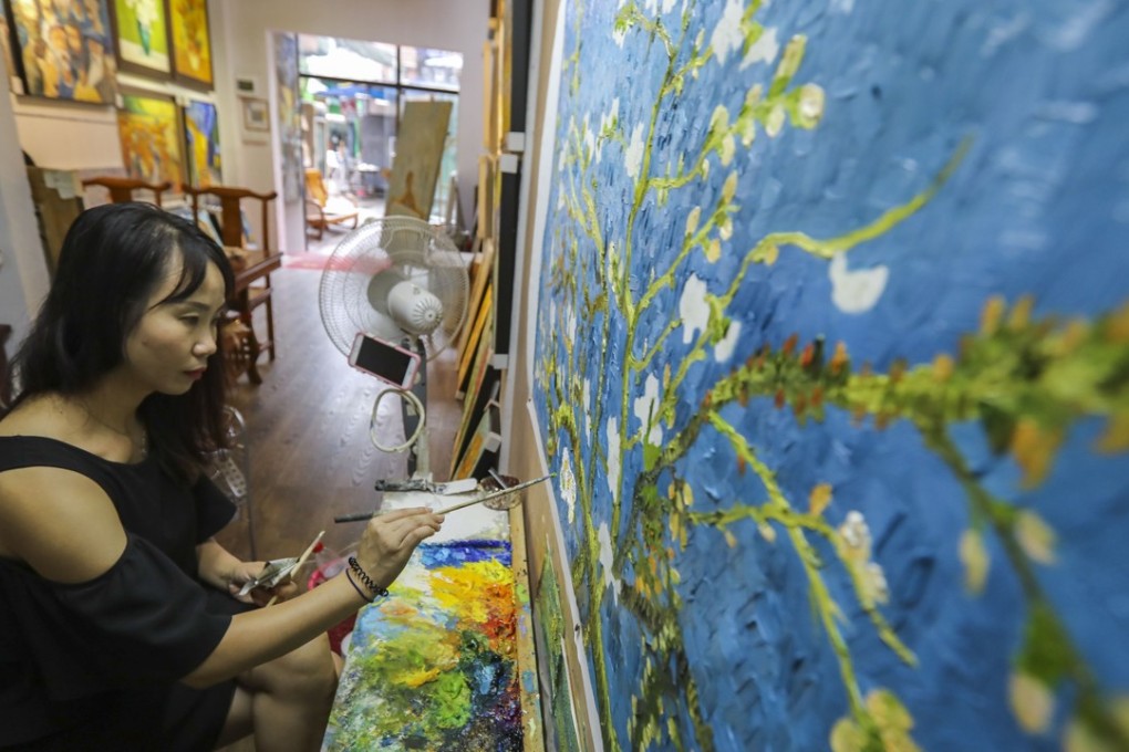 Zhong Zaochun, a Van Gogh specialist in Dafen Oil Painting Village, Shenzhen. Photo: Edward Wong