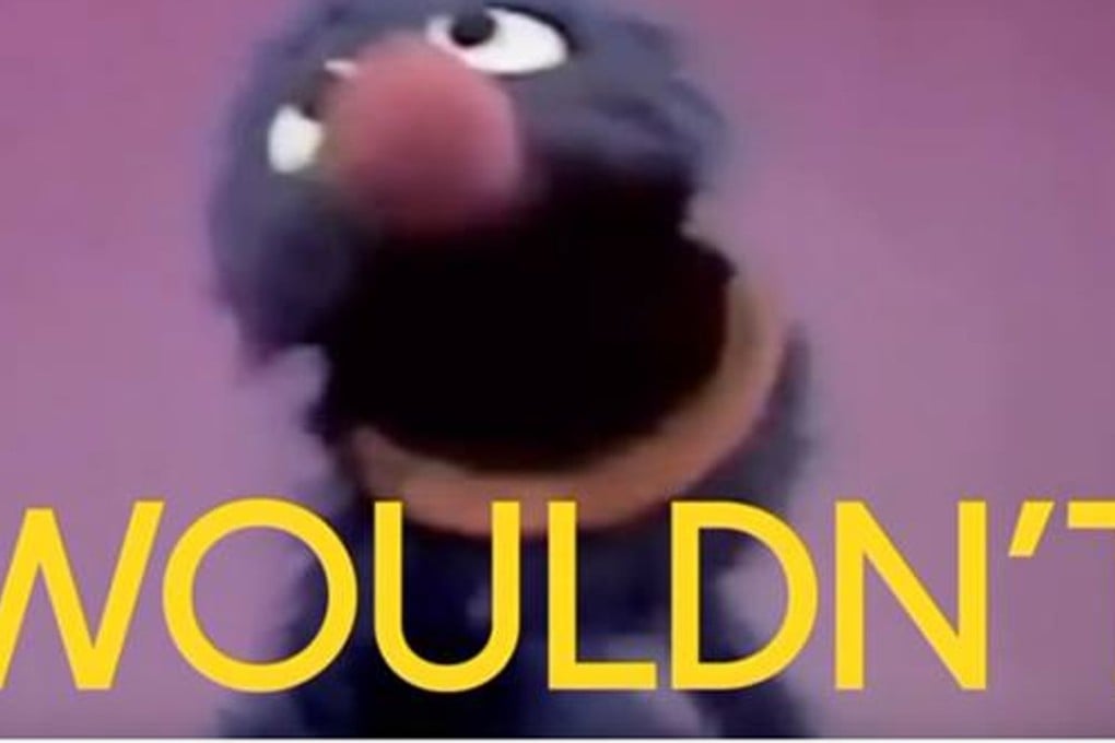 Sesame Street character Grover explains the difference between “would” and “wouldn't” on Jimmy Kimmel Live. Photo: ABC