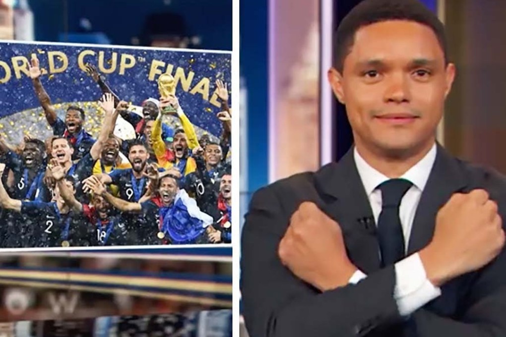 Trevor Noah's World Cup segment on the Daily Show. Photo: Twitter/@TheDailyShow