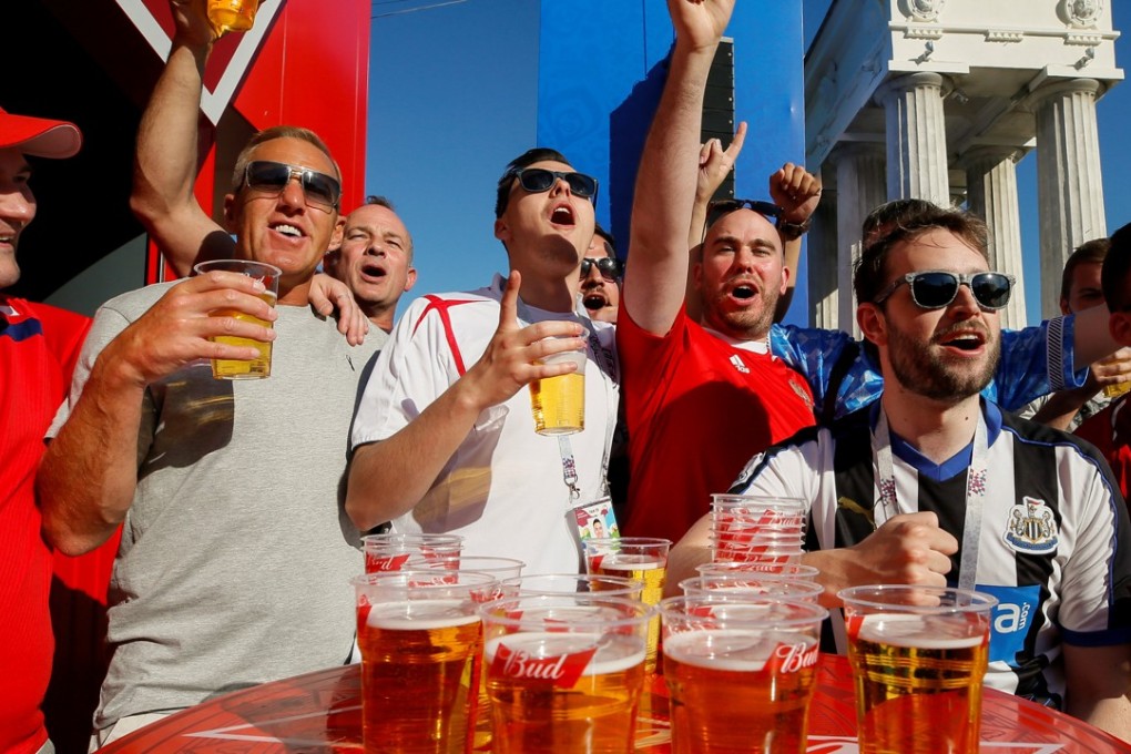 England fans gather at a Fan Fest zone in Volgograd, Russia. Photo: Reuters