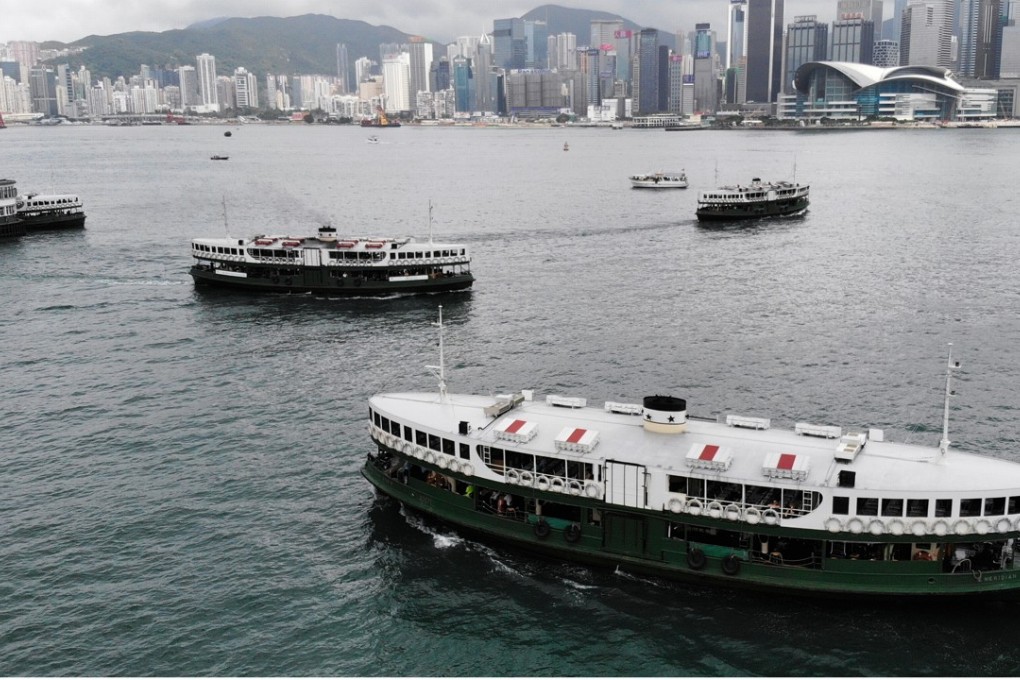 Th ferries from Ma Wan (not pictured) cross Victoria Harbour to Hong Kong Island. Photo: Roy Issa