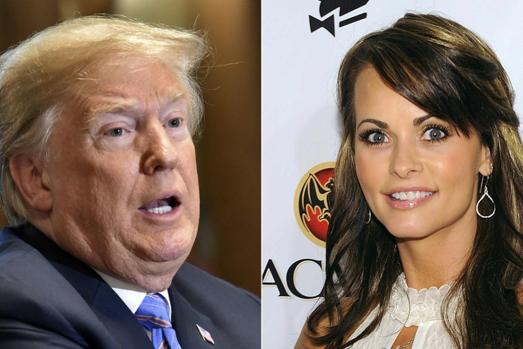 US President Donald Trump and the Playboy model Karen McDougal with whom Trump allegedly had an affair. A secret recording was made by Michael Cohen, Trump’s former lawyer, in which payments to McDougal were discussed. Photo: AFP