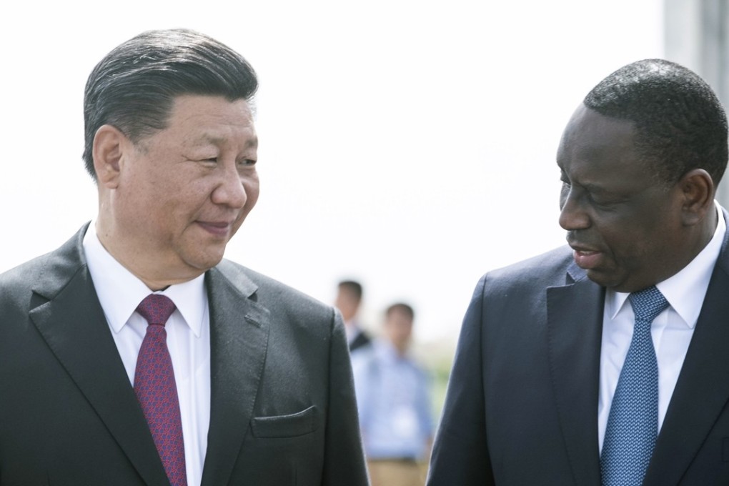 Senegal president Macky Sall and Chinese President Xi Jinping arrive at the State House in Dakar, Senegal, on the first day of a state visit on Saturday. Xi arrived on Saturday on a four-nation visit, seeking deeper military and economic ties with Africa.Photo: AP
