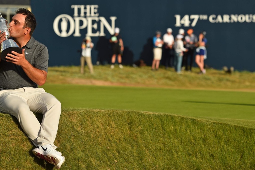 Italy's Francesco Molinari with the Claret jug after winning the British Open in Carnoustie, Scotland, on Sunday. Photo: AFP