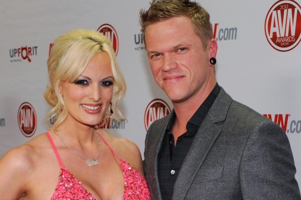 This 2012 file photo shows adult film actress Stormy Daniels (L) and her husband, adult film actor Glendon Crain, also known as Brendon Miller, at the 29th annual Adult Video News Awards Show at the Hard Rock Hotel & Casino in Las Vega. Photo: Agence France-Presse