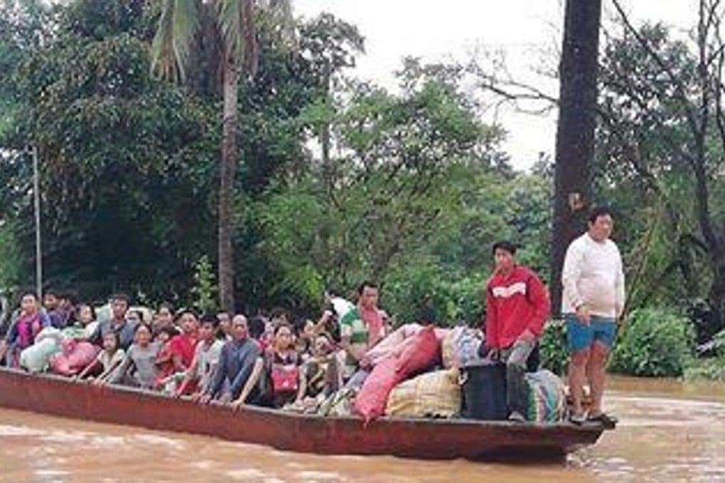 The collapse of the Xe Pian-Xe Namnoy hydropower dam caused flash flooding in six villages, the Lao News Agency reported. Photo Lao News Agency